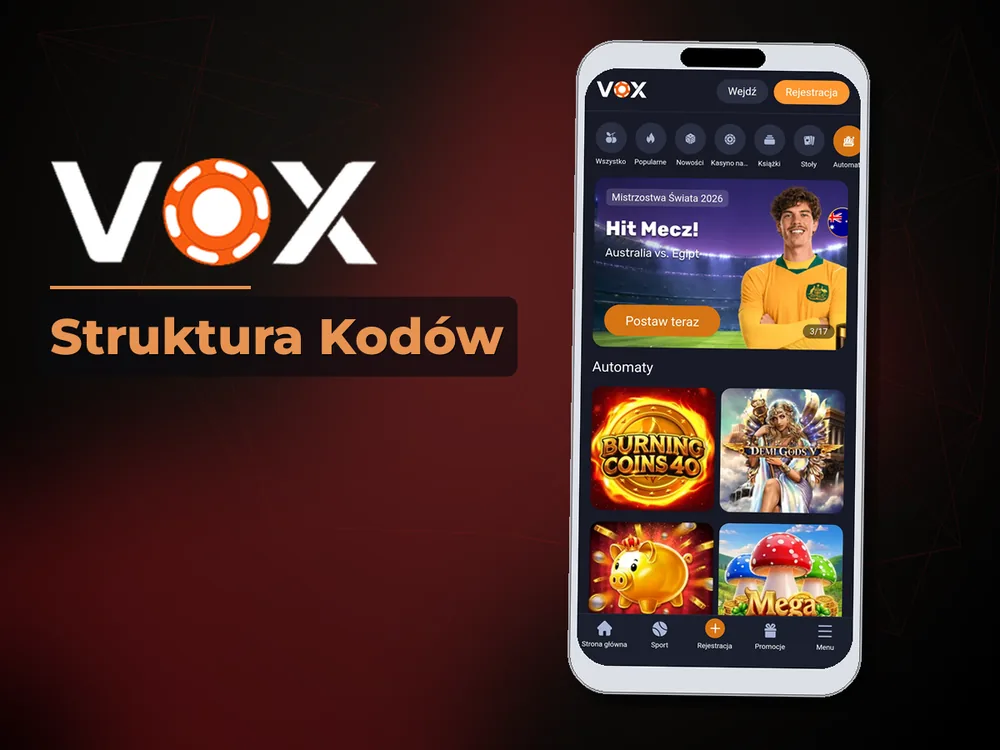 vox casino - Struktura Kodów