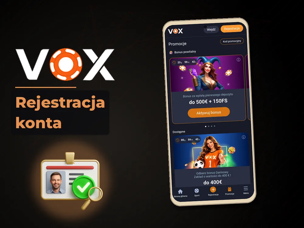 vox casino - Rejestracja konta