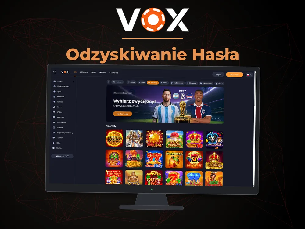 vox casino - Odzyskiwanie Hasła