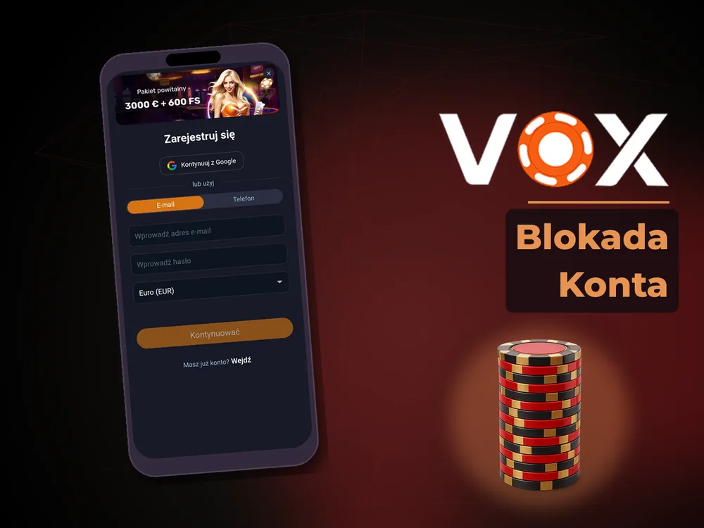 vox casino - Blokada Konta