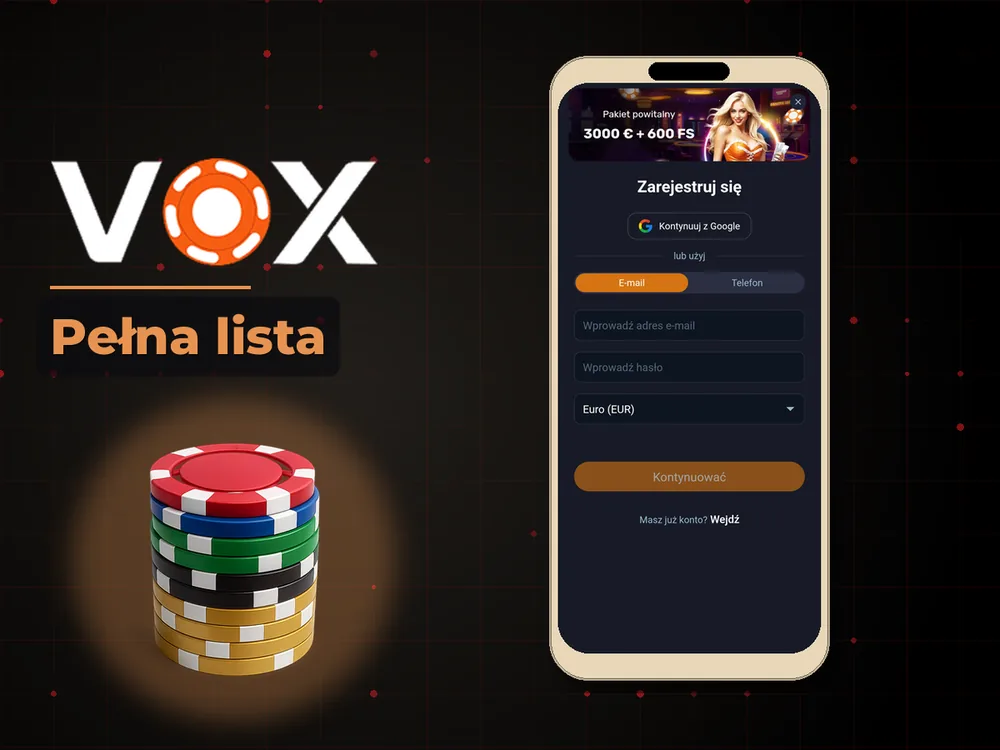 vox casino - Pełna lista