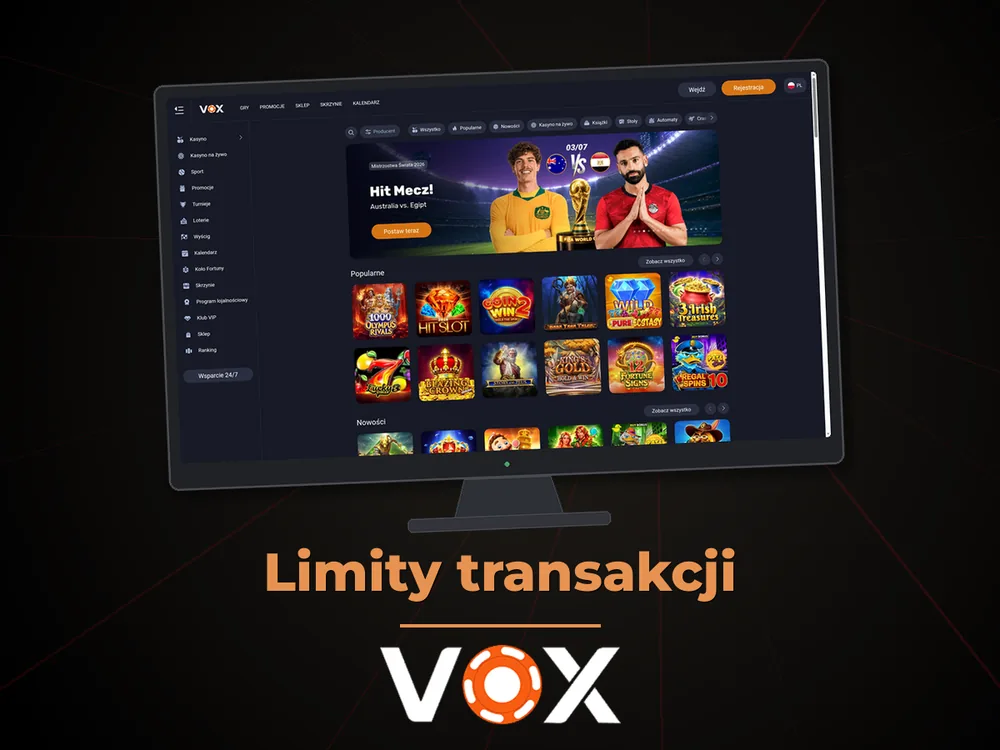 vox casino - Limity transakcji