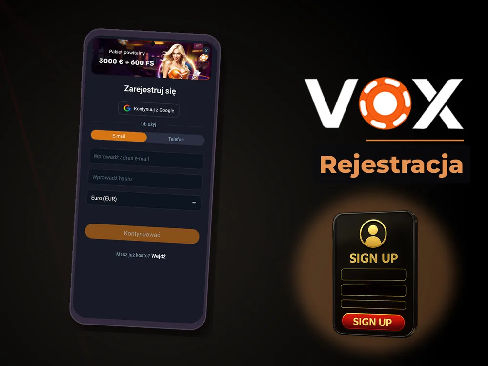vox casino - Rejestracja