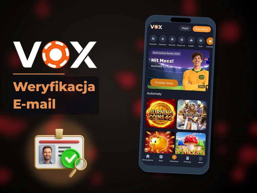 vox casino - Weryfikacja E-mail